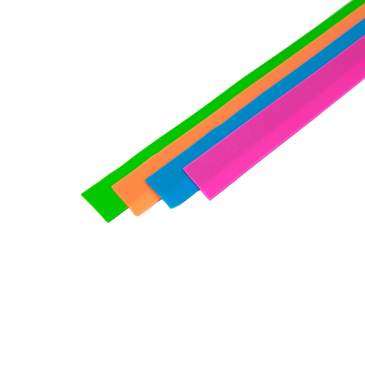 Pre-cut TPE tourniquet bands stacked flat