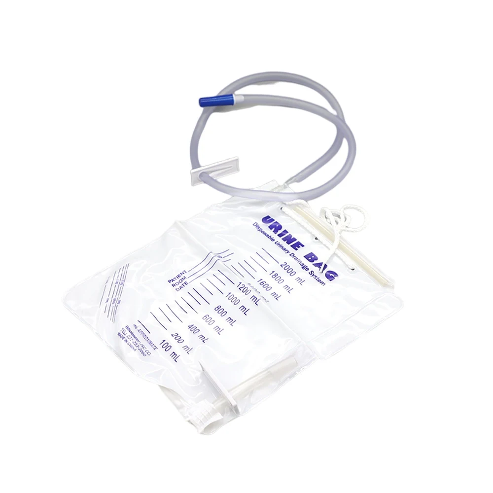 Luxury urine bag CZL109 with tube pocket and rope hanger