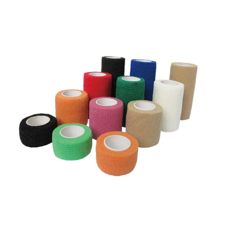 Non woven cohesive bandage rolls in assorted colours