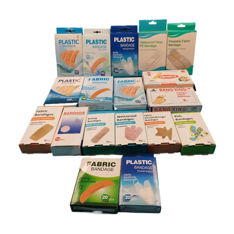 Assorted plastic wound plaster shapes