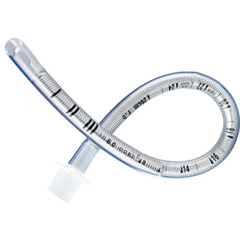 Reinforced uncuffed tube connector and depth markings