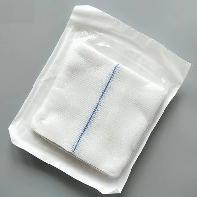 Sterile cotton gauze sponge swabs in sealed pouch