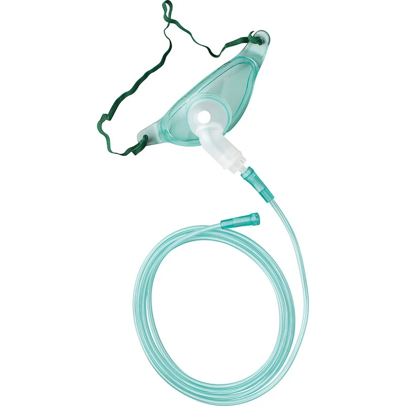Tracheostomy mask connected to corrugated tubing