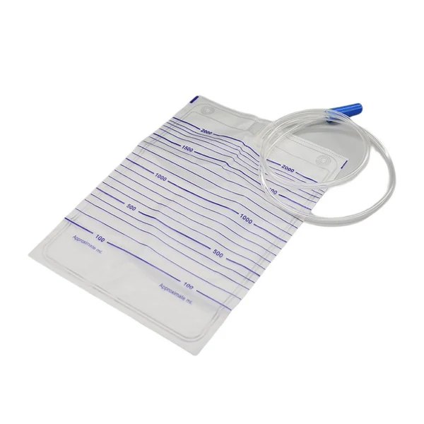 2000 ml translucent urine bag without outlet and capped joint