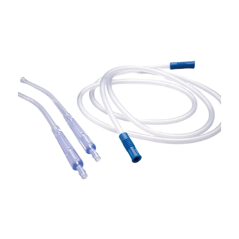 Yankauer suction handle and tube coiled