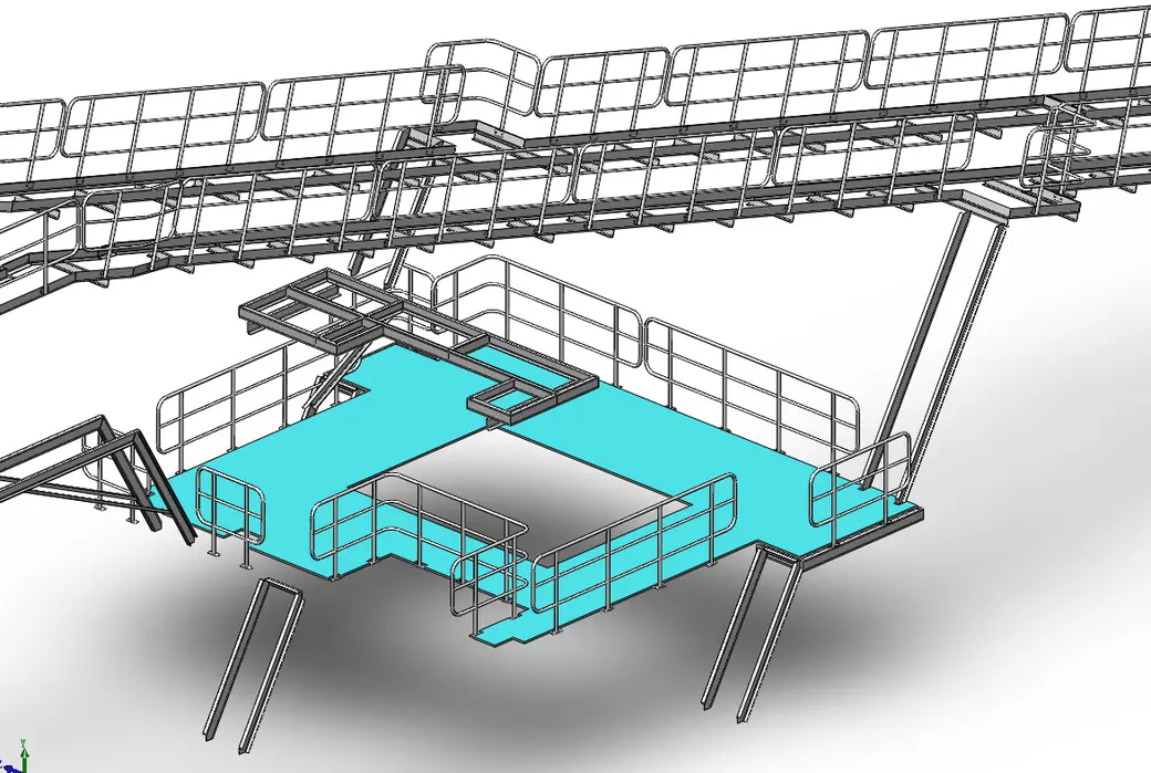 Ball Joint Stanchion With Handrail, photographed at the ShengJingYe plant in Yantai