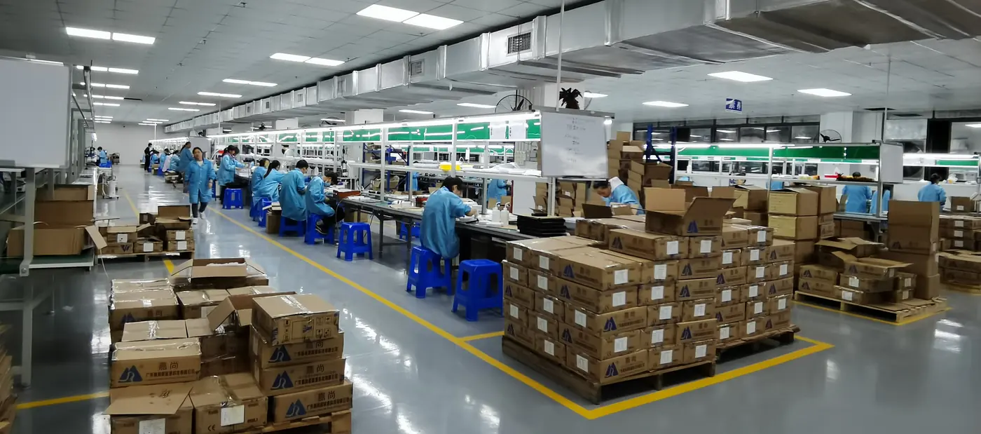 Assembly line at the Shinetech factory