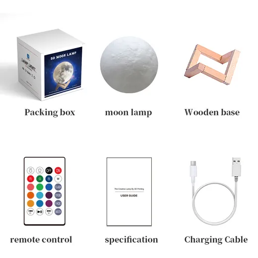 Moon Lamp Bluetooth Speaker With Remote view 3