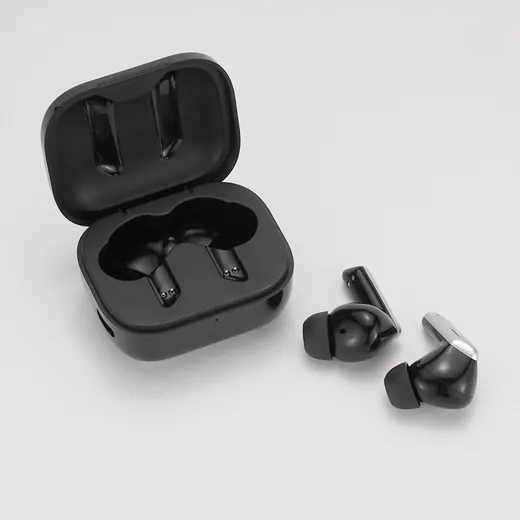 TWS Earbuds Metal Finish Handle Black view 2