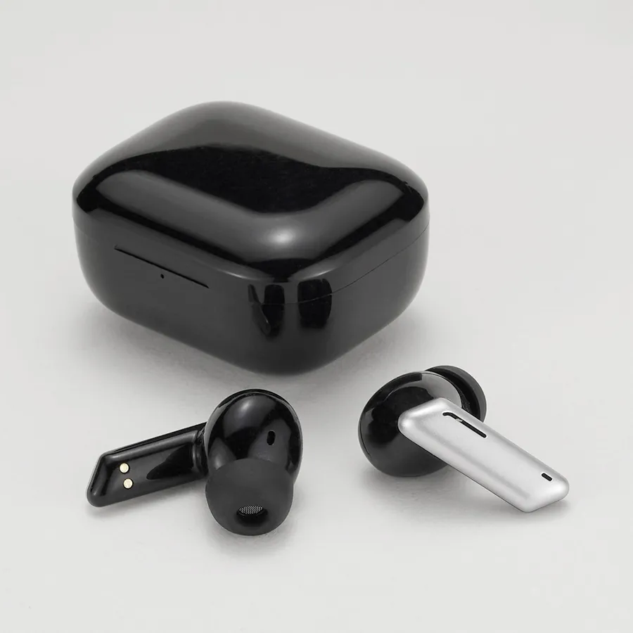 TWS Earbuds Metal Finish Handle Black