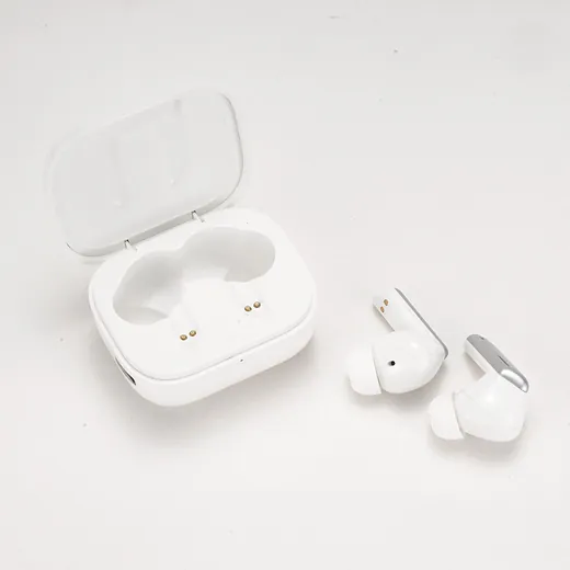TWS Earbuds Metal Finish Handle White view 2