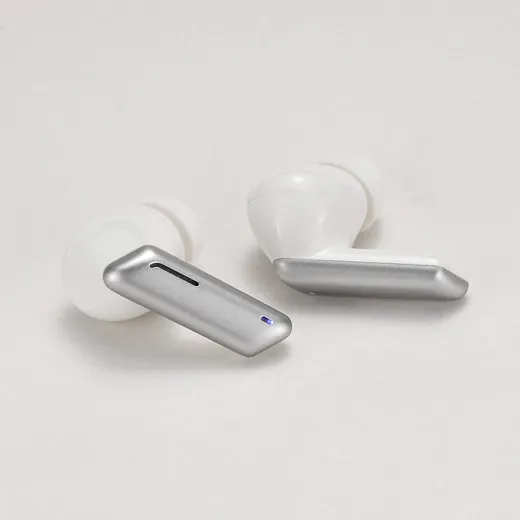 TWS Earbuds Metal Finish Handle White view 4