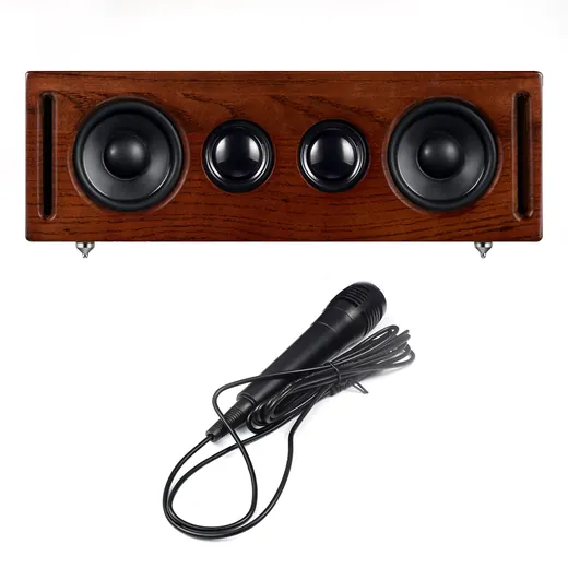 Wooden Karaoke Speaker 70W With Microphone view 2