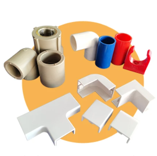 PVC conduit couplings clips elbows and trunking angle fittings