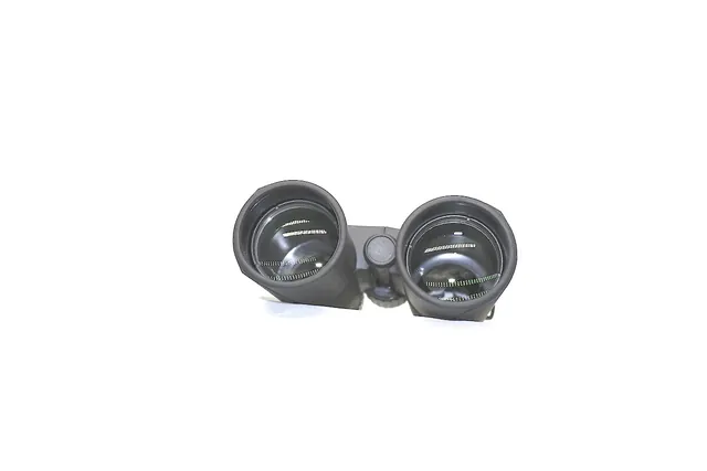 Dual round black LED driving lights with clear lenses on a white background