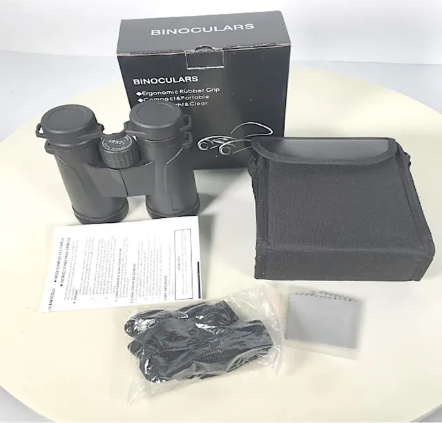 Binoculars kit with case, strap, and manual