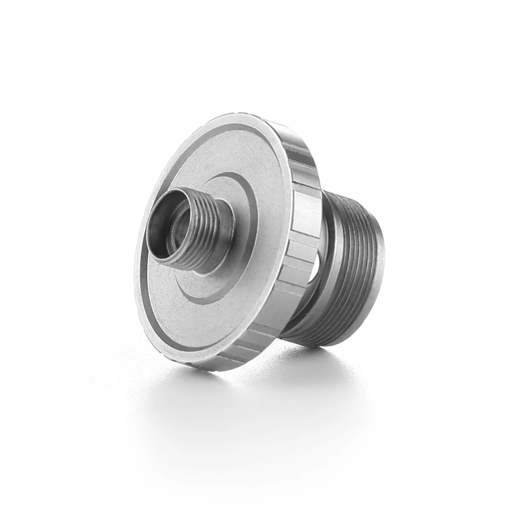Same flange bushing turned to show the internal thread and relief groove