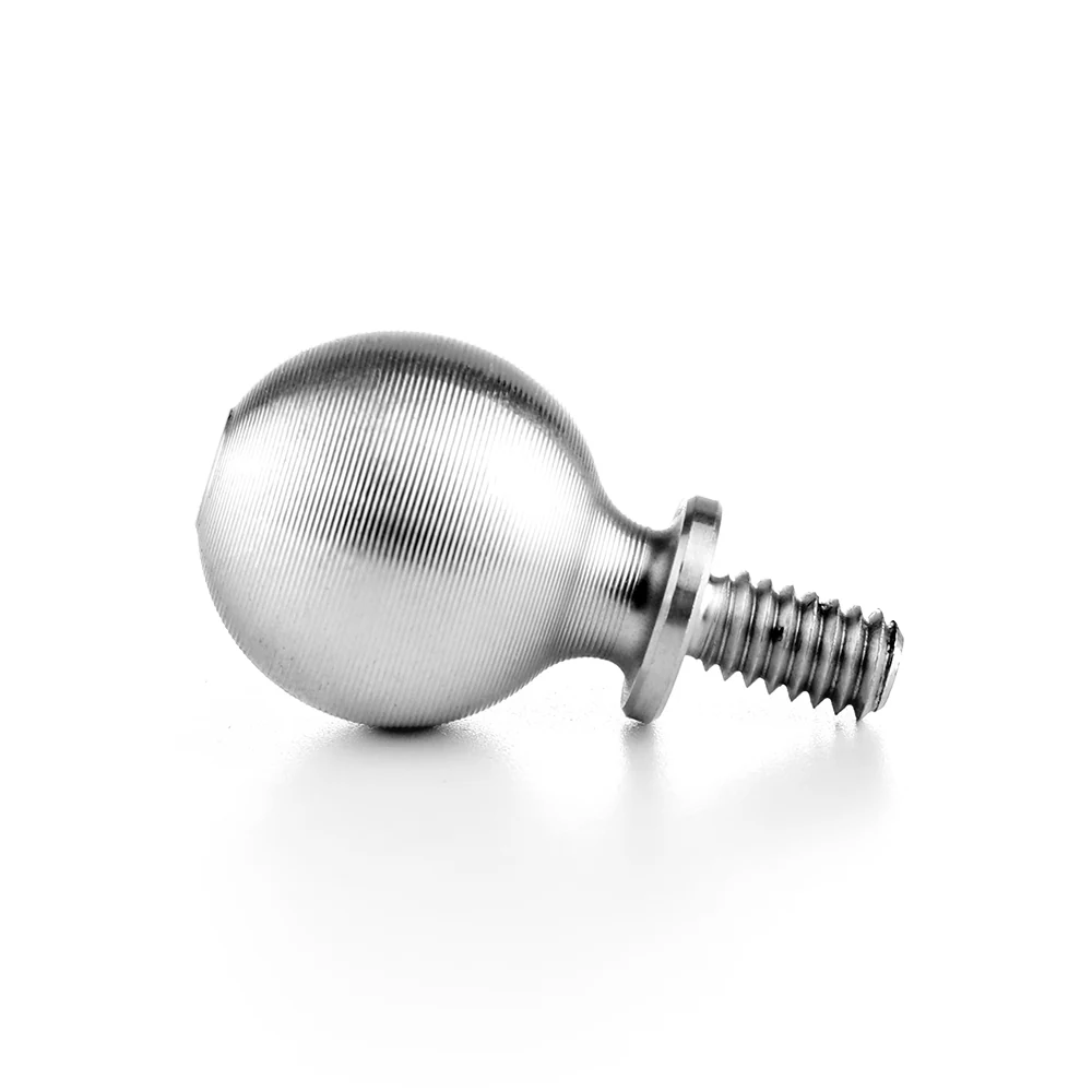 Stainless steel ball stud with threaded shank and turned sphere