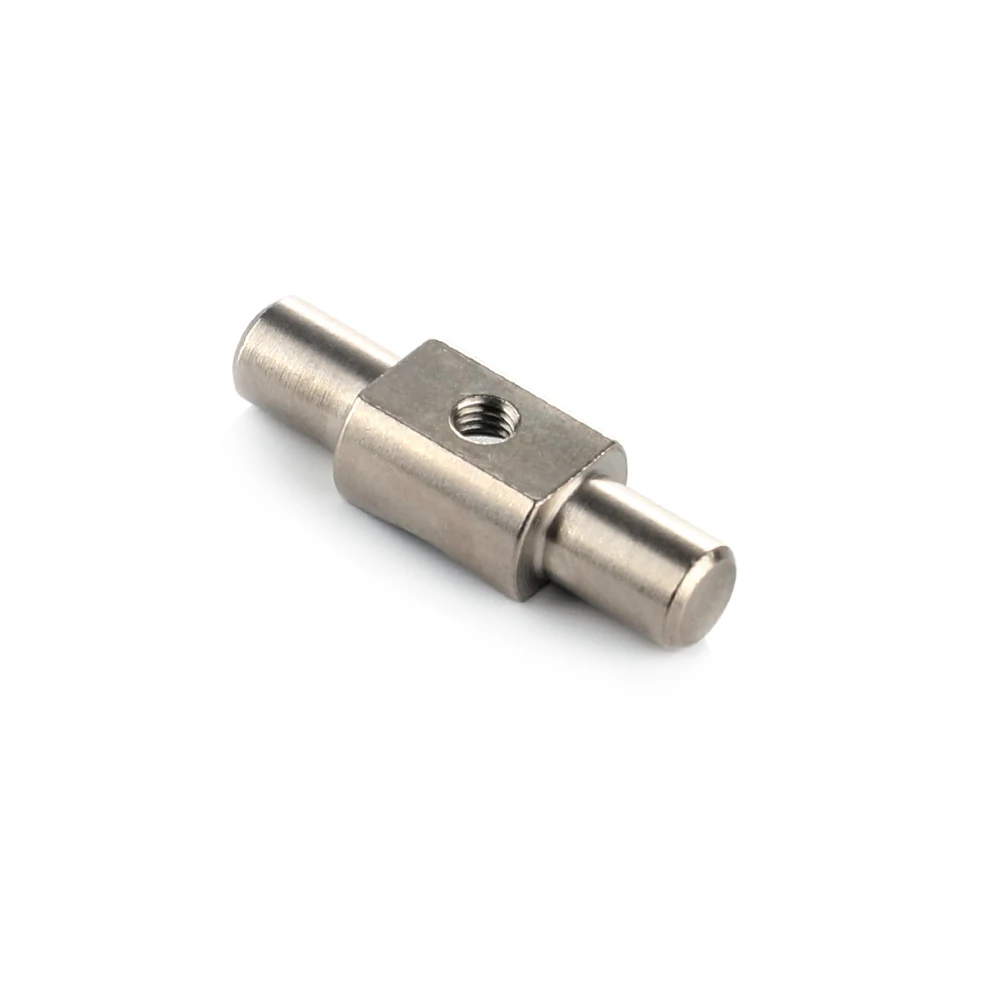 Small turned pin with a tapped cross hole through the centre body