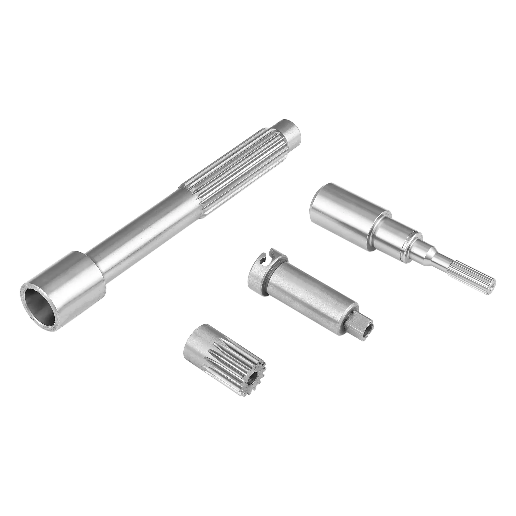 Splined shaft with matching collets and adapters machined as a set