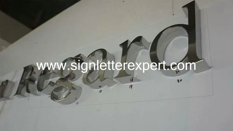 Polished mirror stainless steel letter signs