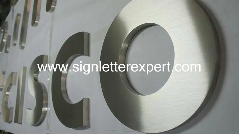 Brushed stainless steel letter signs