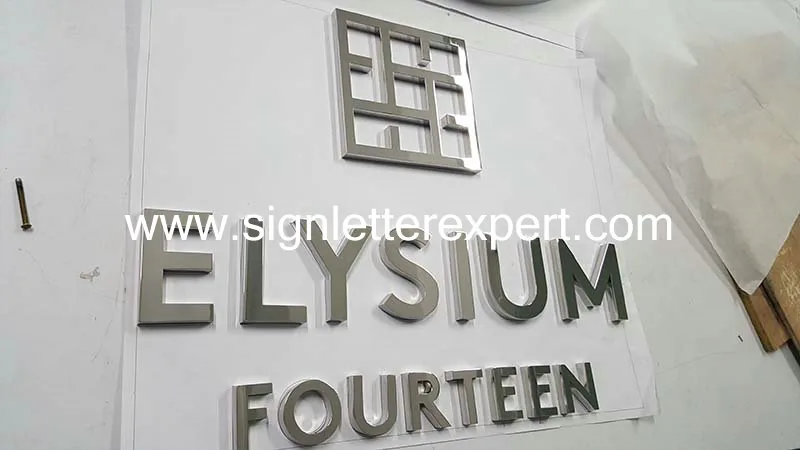 Polished mirror stainless steel lettering signs