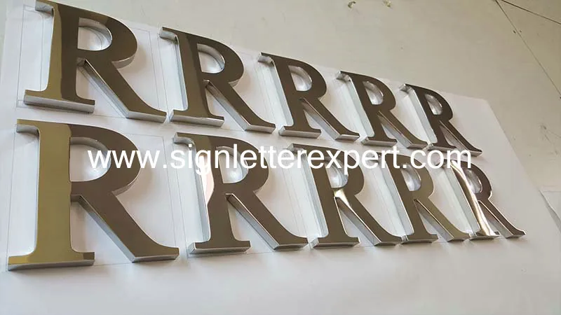 Polished mirror stainless steel signage letters