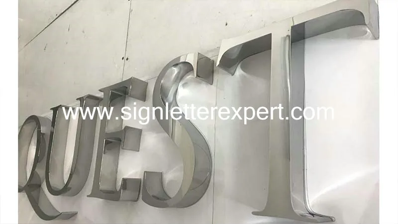 3D polished stainless steel letter signs