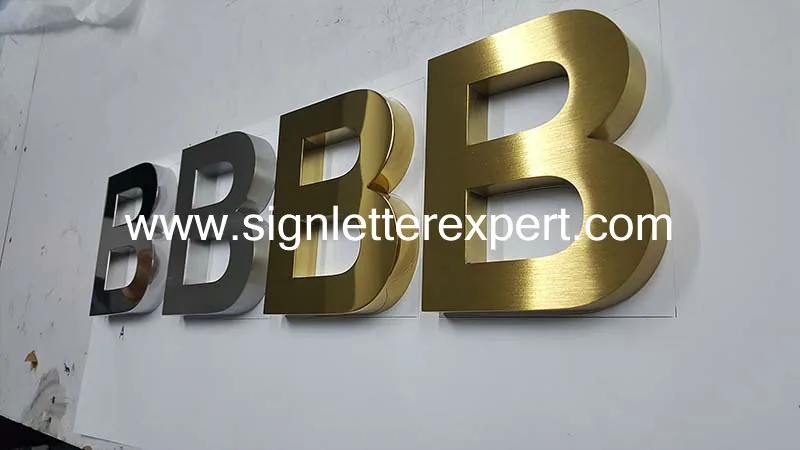 3D polished stainless steel letter signs