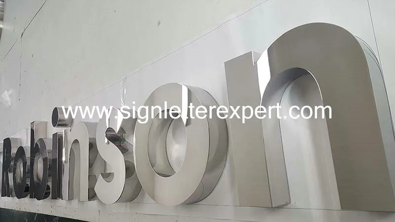 3D polished stainless steel letter signs