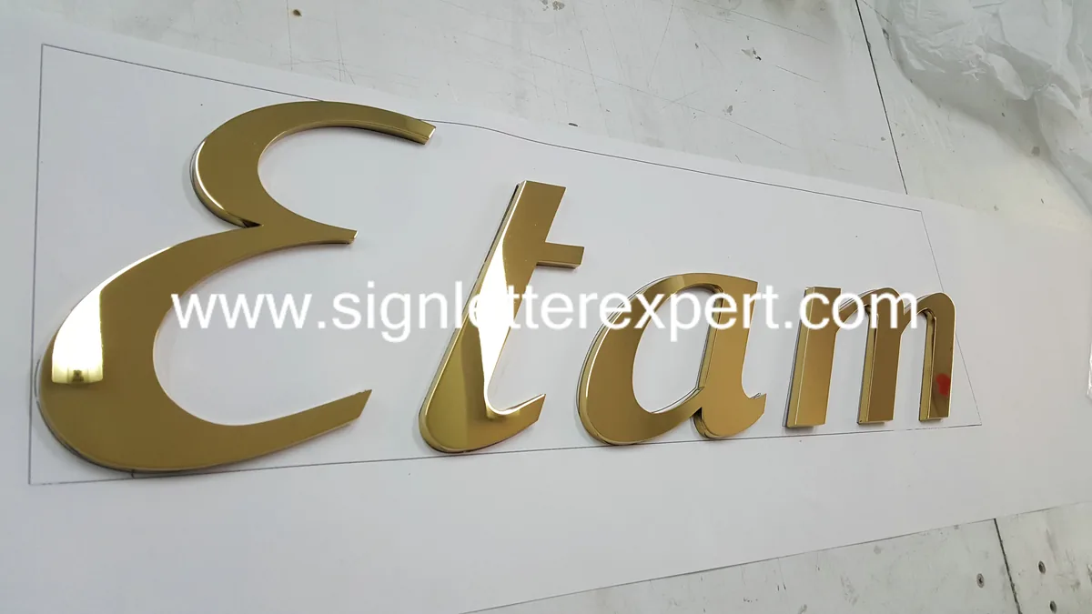 3D polished stainless steel letter signs