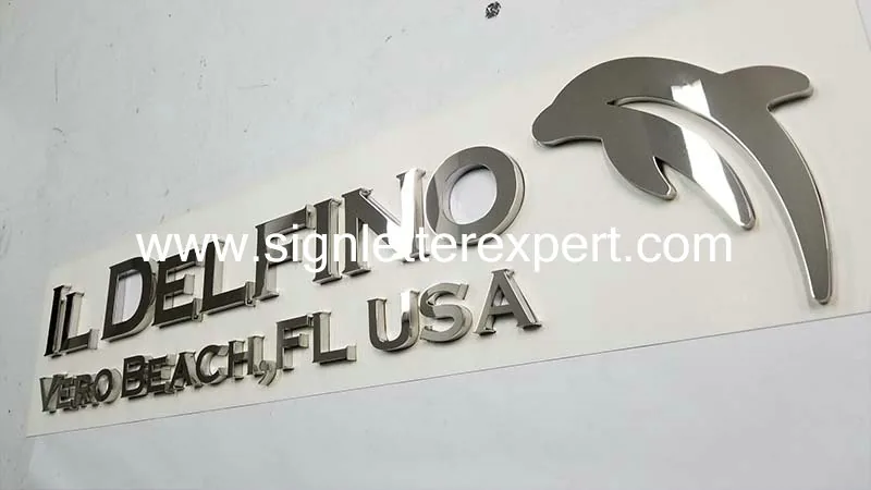 3D polished stainless steel letter signs