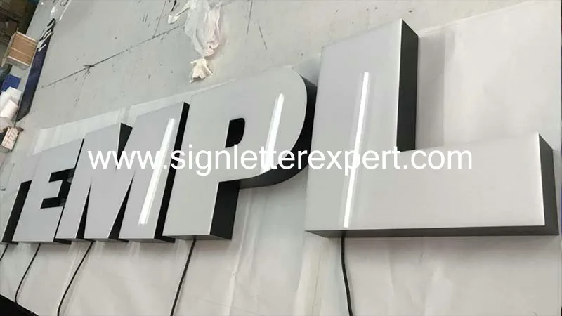 Resin face lit LED letter signage