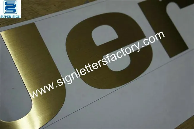 Flat Cut Brass Letter Sign 06 made by Super Sign