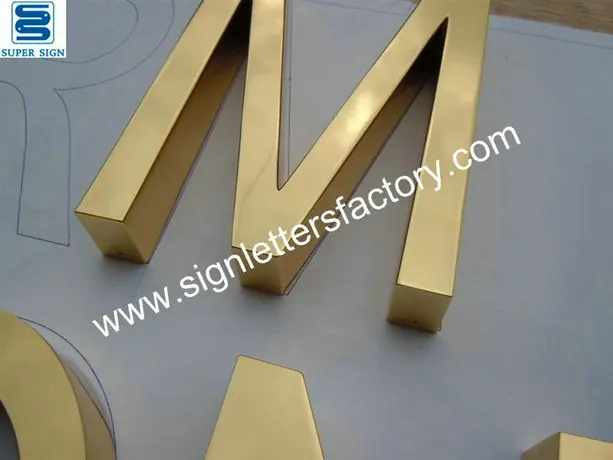 Polished Brass Letter Sign 09 made by Super Sign