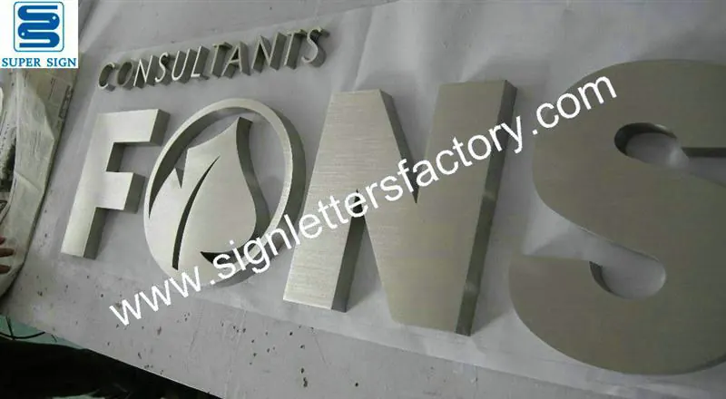 Brushed Stainless Steel Signs and Letters 21 made by Super Sign