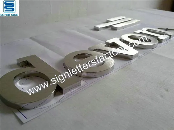 Brushed Stainless Steel Letters 09 made by Super Sign