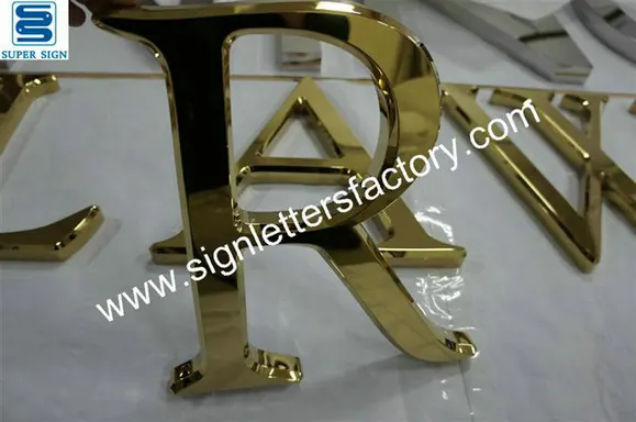 3D Golden Stainless Steel Letters 01 made by Super Sign