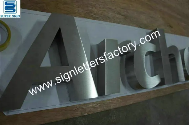 Linished Stainless Steel Letters 35 made by Super Sign