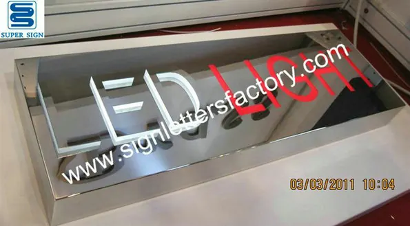 Fabricated Stainless Steel LED Lightbox 04 made by Super Sign