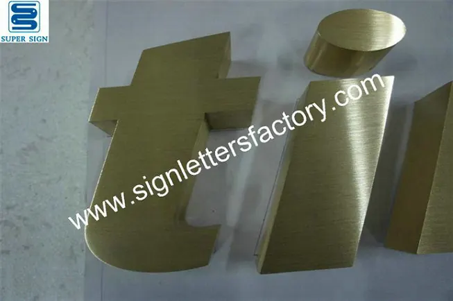 Brushed Brass Sign Lettering 14 made by Super Sign