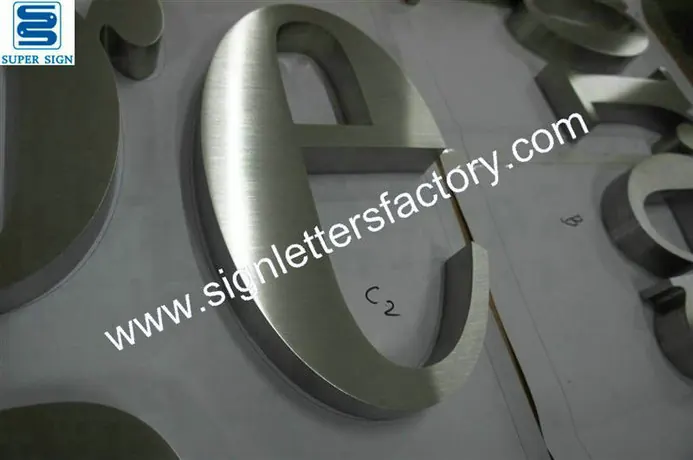 Linished Stainless Steel Letters 23 made by Super Sign