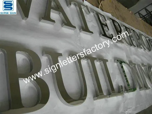 Polished Stainless Steel Exterior Letter Sign 16 made by Super Sign