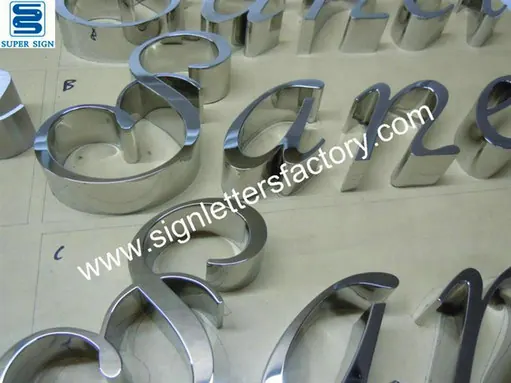 Mirror Stainless Steel Letters and Logo 28 made by Super Sign