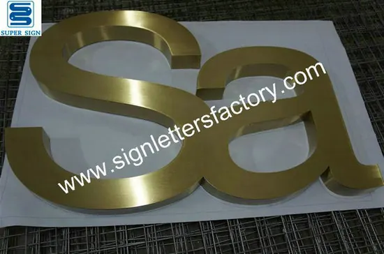 Brushed Brass Letter Signage 03 made by Super Sign