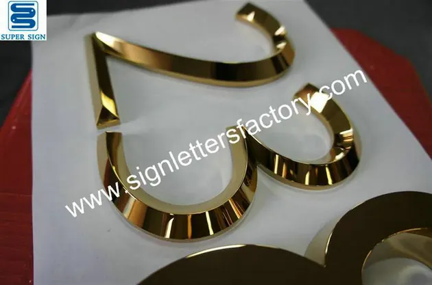 3D Golden Polished Stainless Steel Letters 03 made by Super Sign