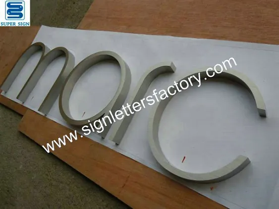 Brushed Stainless Steel Sign Letter 27 made by Super Sign