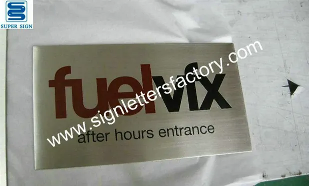 Etched Stainless Steel Sign Panels 05 made by Super Sign