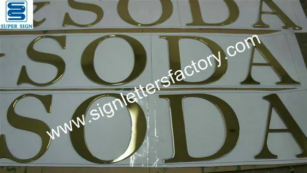 Flat Cut Polished Brass Letters 12 made by Super Sign